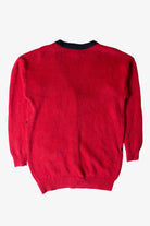 Vintage Red Collage Ugly Christmas Cardigan (1990s)