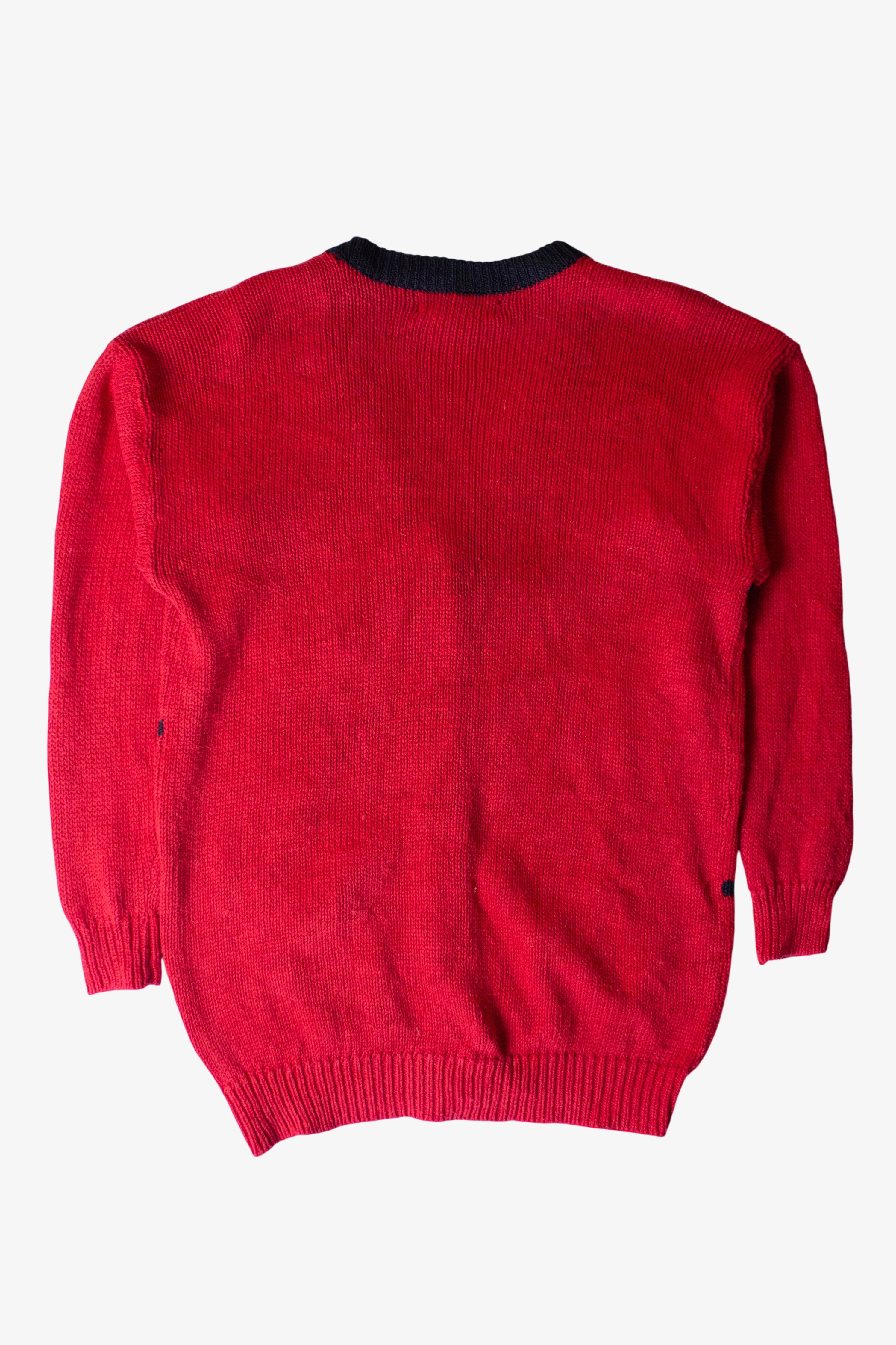 Vintage Red Collage Ugly Christmas Cardigan (1990s)
