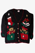 Vintage Bear Presents Christmas Cardigan (1990s)