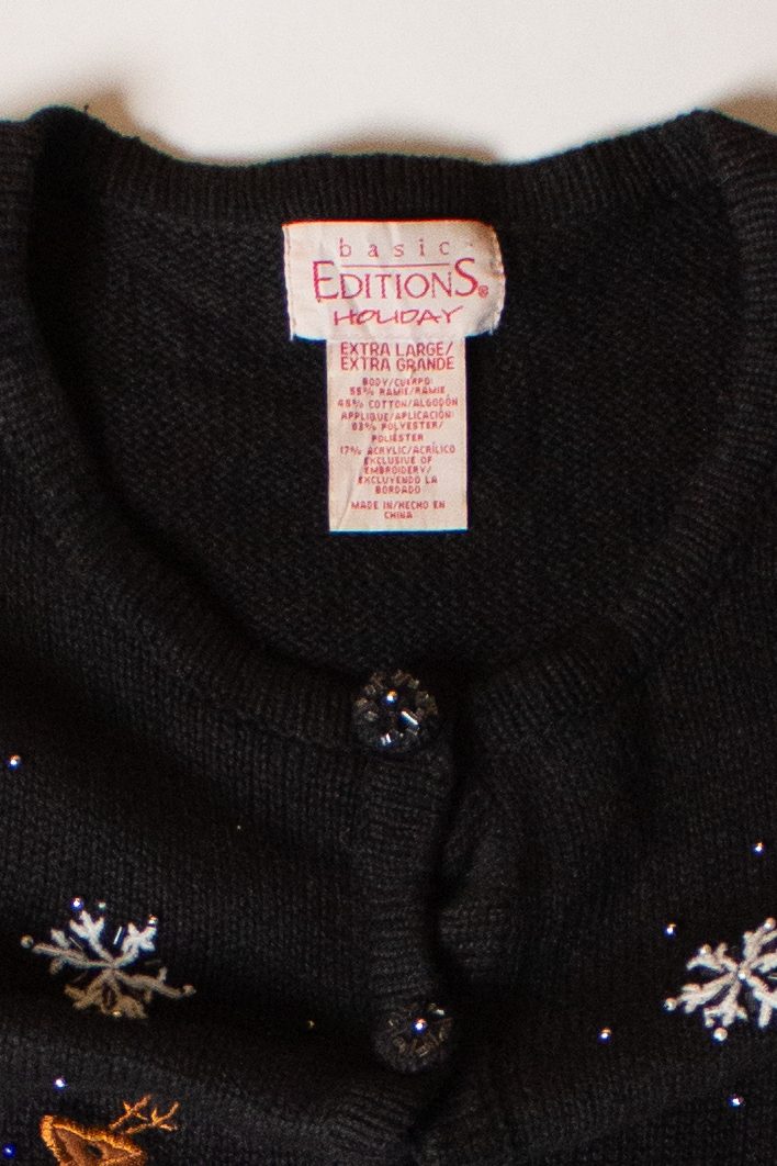 Vintage Holiday Village Christmas Cardigan (1990s)