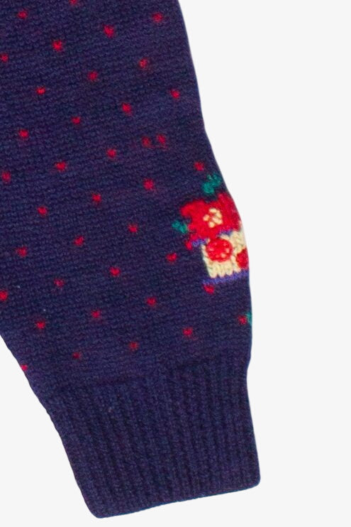 Vintage Intarsia Knit Christmas Emblems Ugly Christmas Sweater