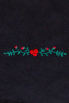 Vintage Velvet Crochet Trim Rosette Ugly Christmas Sweater