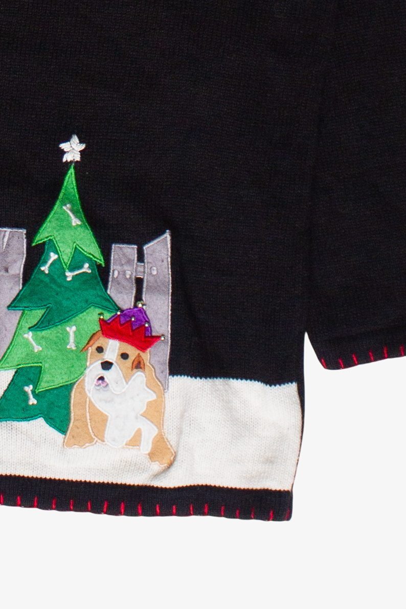 Vintage Festive Dogs Quacker Factory Ugly Christmas Sweater
