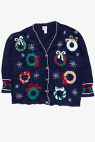 Vintage Wreath Pattern Nutcracker Ugly Christmas Sweater