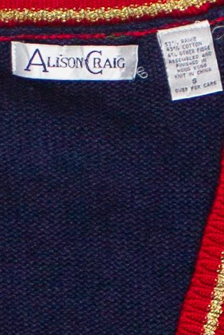 Vintage Holly Ribbon Alison Craig Ugly Christmas Sweater