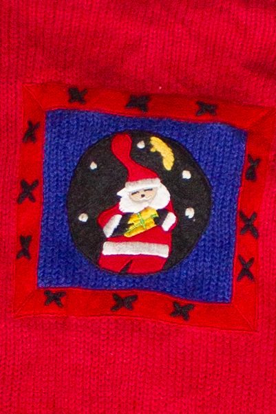 Vintage Hand Stitching Christmas Patches Ugly Christmas Sweater