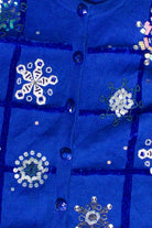 Vintage Jack B. Quick Beaded Sequin Snowflakes Ugly Christmas Sweater
