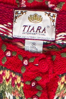 Vintage Tiara International Holiday Rose Bear Ugly Christmas Sweater (2000s)