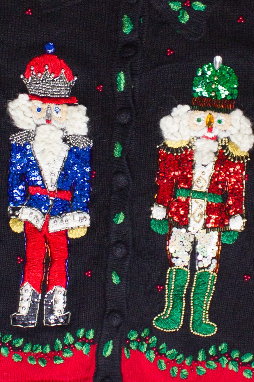 Vintage Victoria Jones Bedazzled Nutcrackers Ugly Christmas Sweater (2000s)