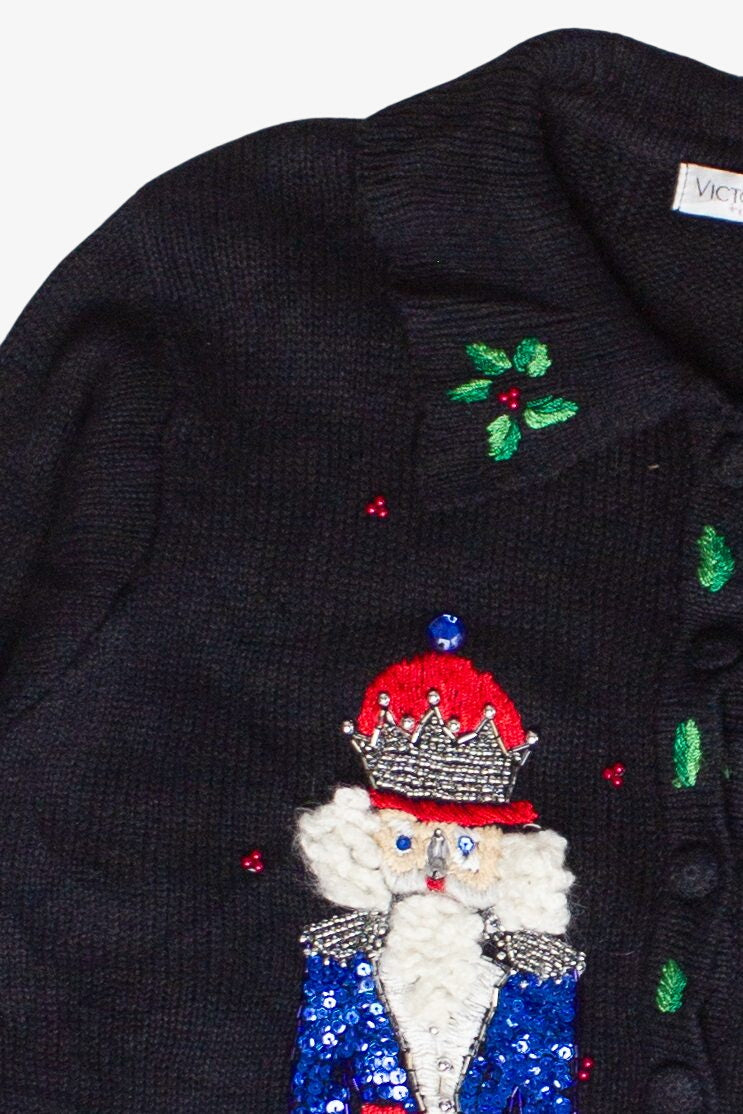 Vintage Victoria Jones Bedazzled Nutcrackers Ugly Christmas Sweater (2000s)