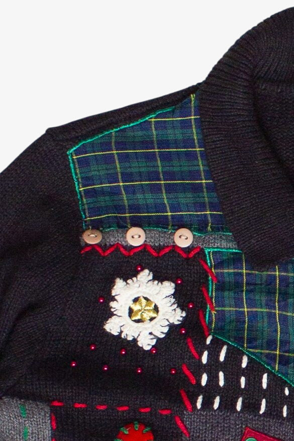 Vintage Chandler Hill Cottagecore Patchwork Snowmen Ugly Christmas Sweater (2000s)
