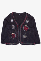 Vintage Beaded Embroidered Christmas Ornaments Ugly Christmas Sweater (2000s)