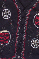 Vintage Beaded Embroidered Christmas Ornaments Ugly Christmas Sweater (2000s)