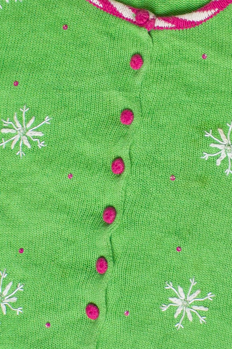 Vintage Tiara International Green & Pink Santa Ugly Christmas Sweater (2000s)