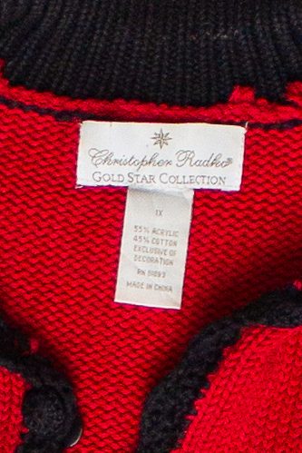 Vintage Christopher Radko Knit Christmas Garland Ugly Christmas Sweater (2000s)