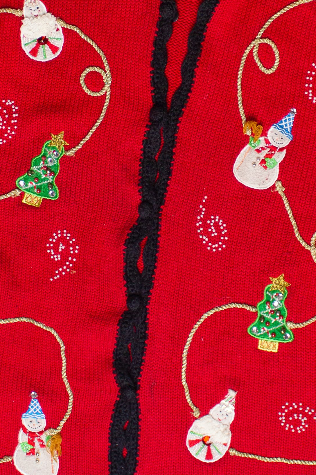 Vintage Christopher Radko Knit Christmas Garland Ugly Christmas Sweater (2000s)