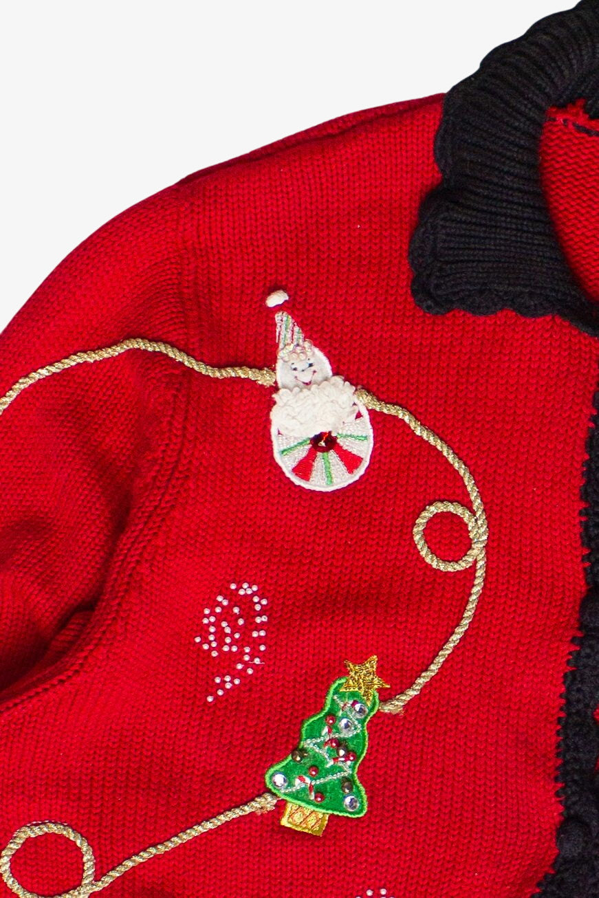 Vintage Christopher Radko Knit Christmas Garland Ugly Christmas Sweater (2000s)