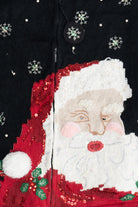 Vintage Classic Elements Sequin Santa Ugly Christmas Cardigan (1990s)