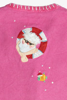 Vintage Summertime Santa Ugly Christmas Cardigan (1990s)