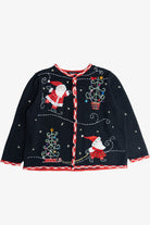 Vintage Skating Santa Ugly Christmas Cardigan (1990s)