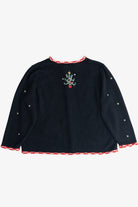 Vintage Skating Santa Ugly Christmas Cardigan (1990s)
