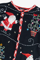 Vintage Skating Santa Ugly Christmas Cardigan (1990s)