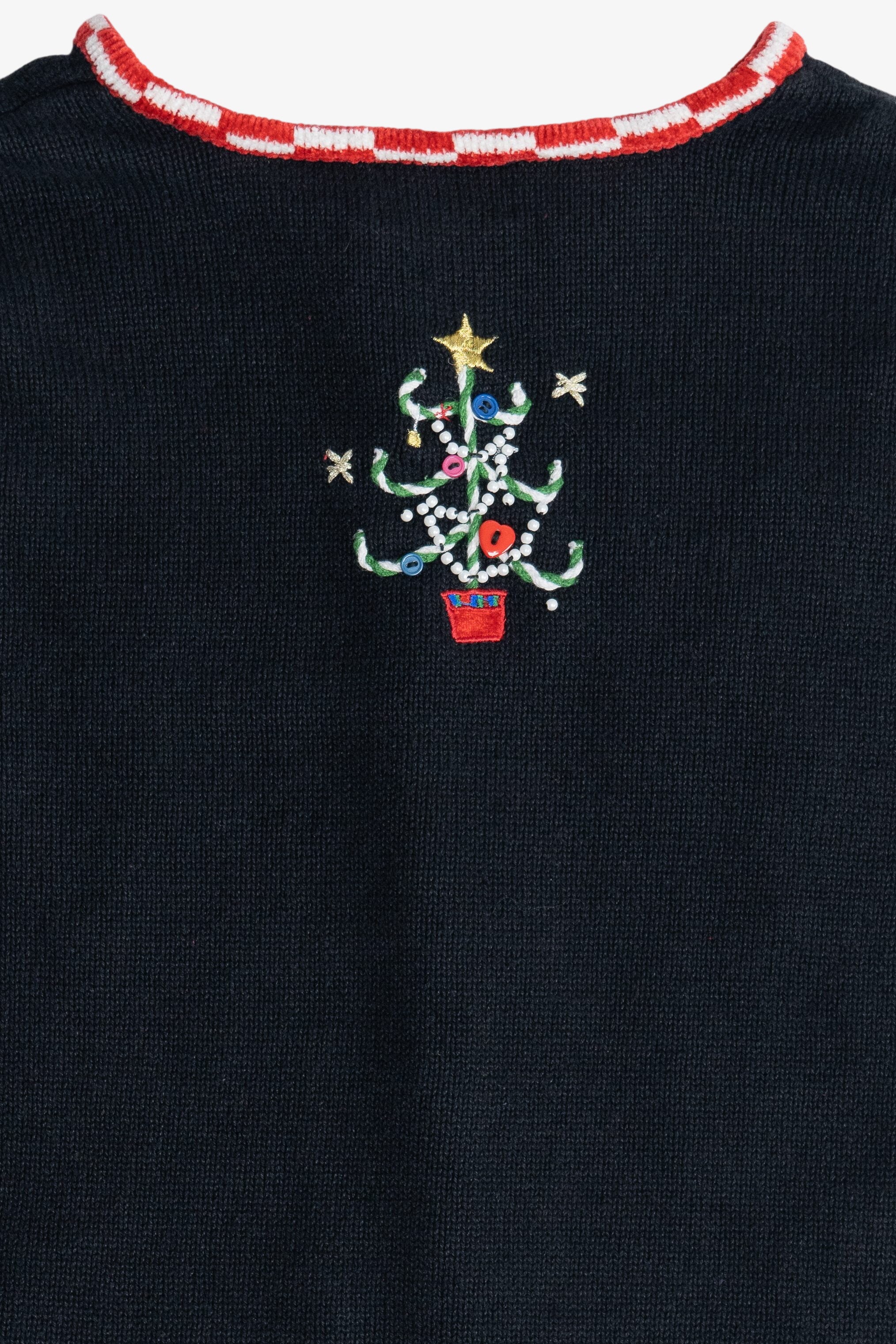 Vintage Skating Santa Ugly Christmas Cardigan (1990s)
