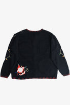Vintage Santa And Holiday Lights Ugly Christmas Cardigan (2000s)