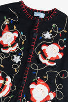 Vintage Santa And Holiday Lights Ugly Christmas Cardigan (2000s)