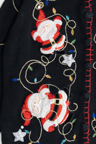 Vintage Santa And Holiday Lights Ugly Christmas Cardigan (2000s)