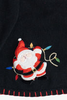 Vintage Santa And Holiday Lights Ugly Christmas Cardigan (2000s)