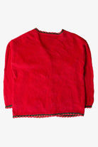 Vintage Red Snowmen Ugly Christmas Cardigan (1990s)