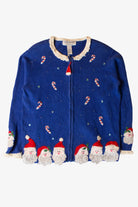 Vintage Blue Santa Christmas Cardigan (1990s)
