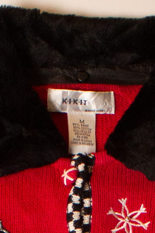 Vintage Red Dogs Ugly Christmas Cardigan (2000s)