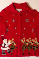 Vintage Dancing Reindeer Christmas Cardigan (1990s)