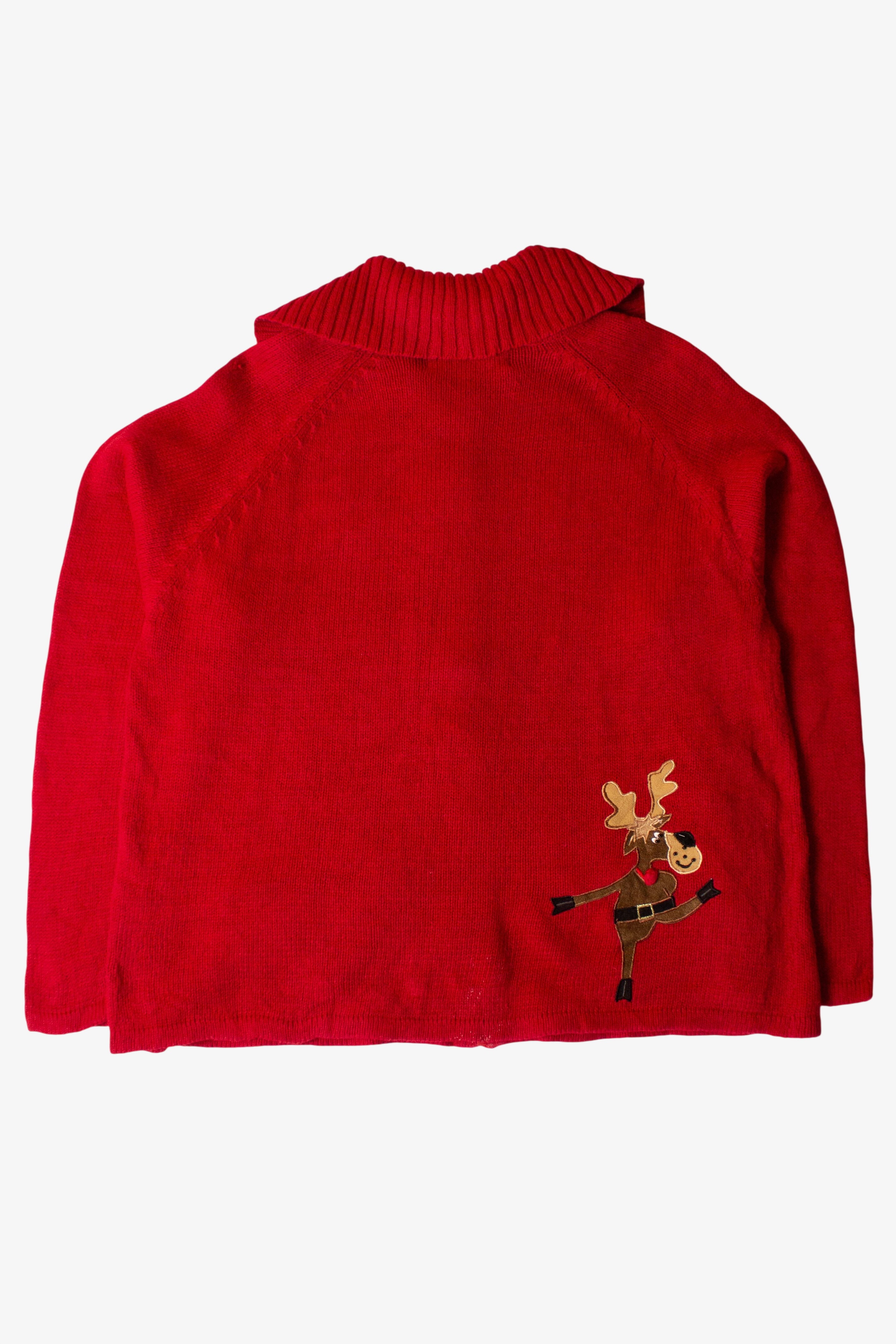 Vintage Dancing Reindeer Christmas Cardigan (1990s)