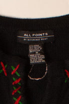 Vintage Black Collage Christmas Cardigan (1990s)