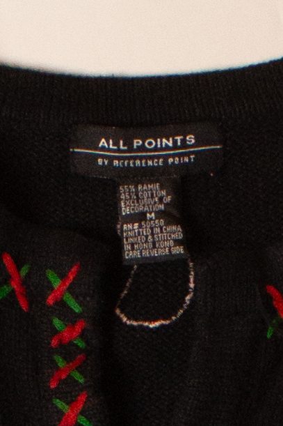 Vintage Black Collage Christmas Cardigan (1990s)