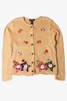 Vintage Tan Stars Ugly Christmas Cardigan (2000s)