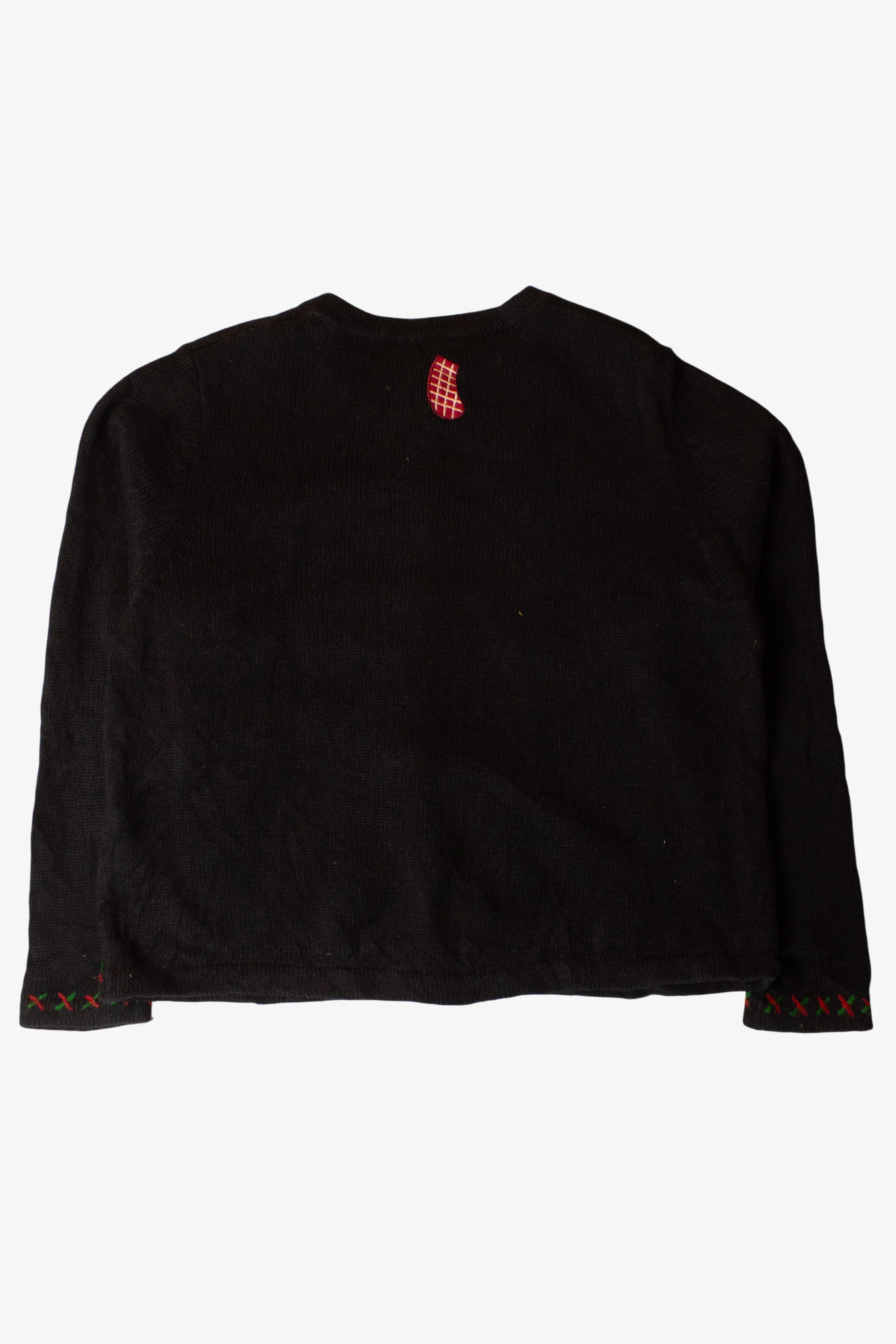 Vintage Black Collage Christmas Cardigan (2000s)