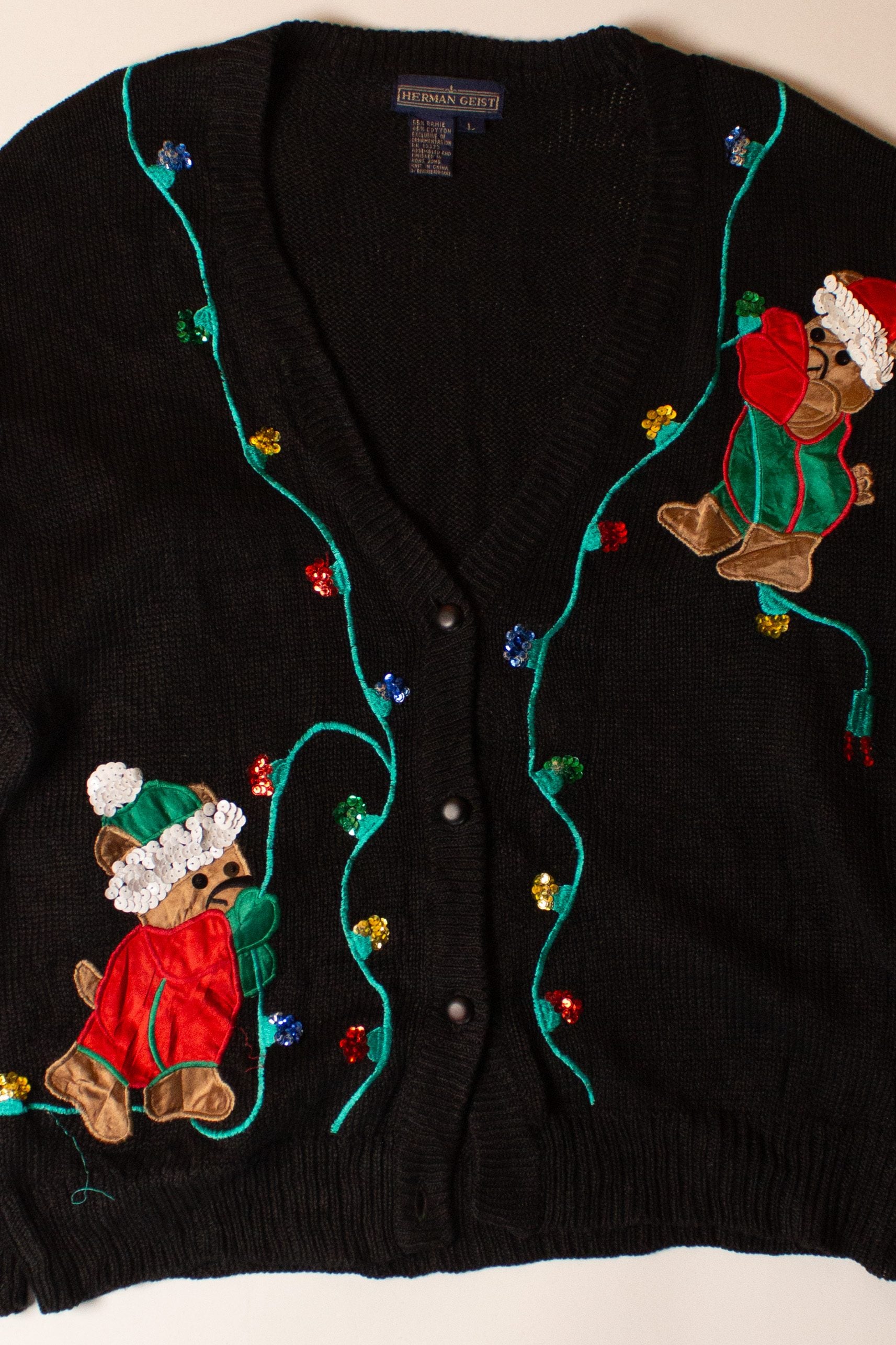 Vintage Herman Geist Ugly Christmas Cardigan (1990s)