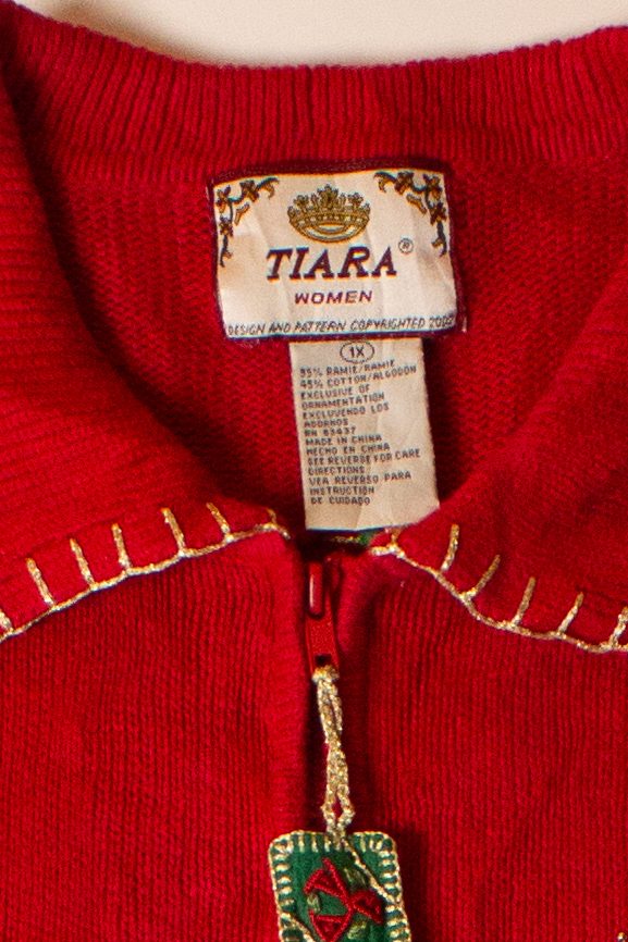 Vintage Gift Stacks Ugly Christmas Cardigan (1990s)