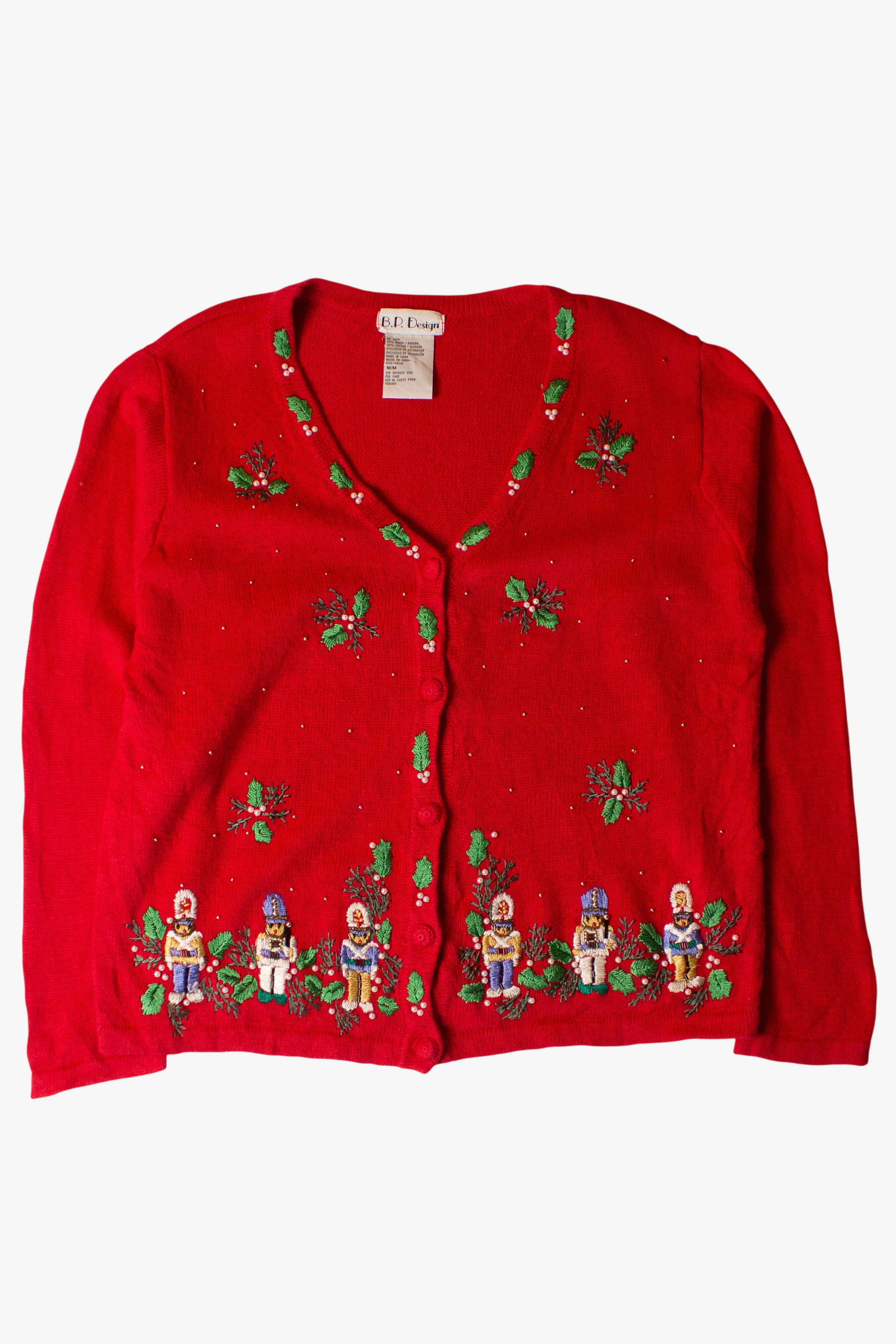 Vintage Red Nutcrackers Christmas Cardigan (1990s)