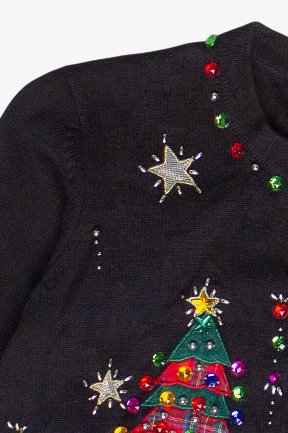 Vintage Lisa International Bedazzled Cat and Dog Ugly Christmas Sweater (2000s)