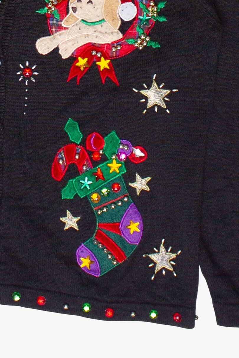 Vintage Lisa International Bedazzled Cat and Dog Ugly Christmas Sweater (2000s)