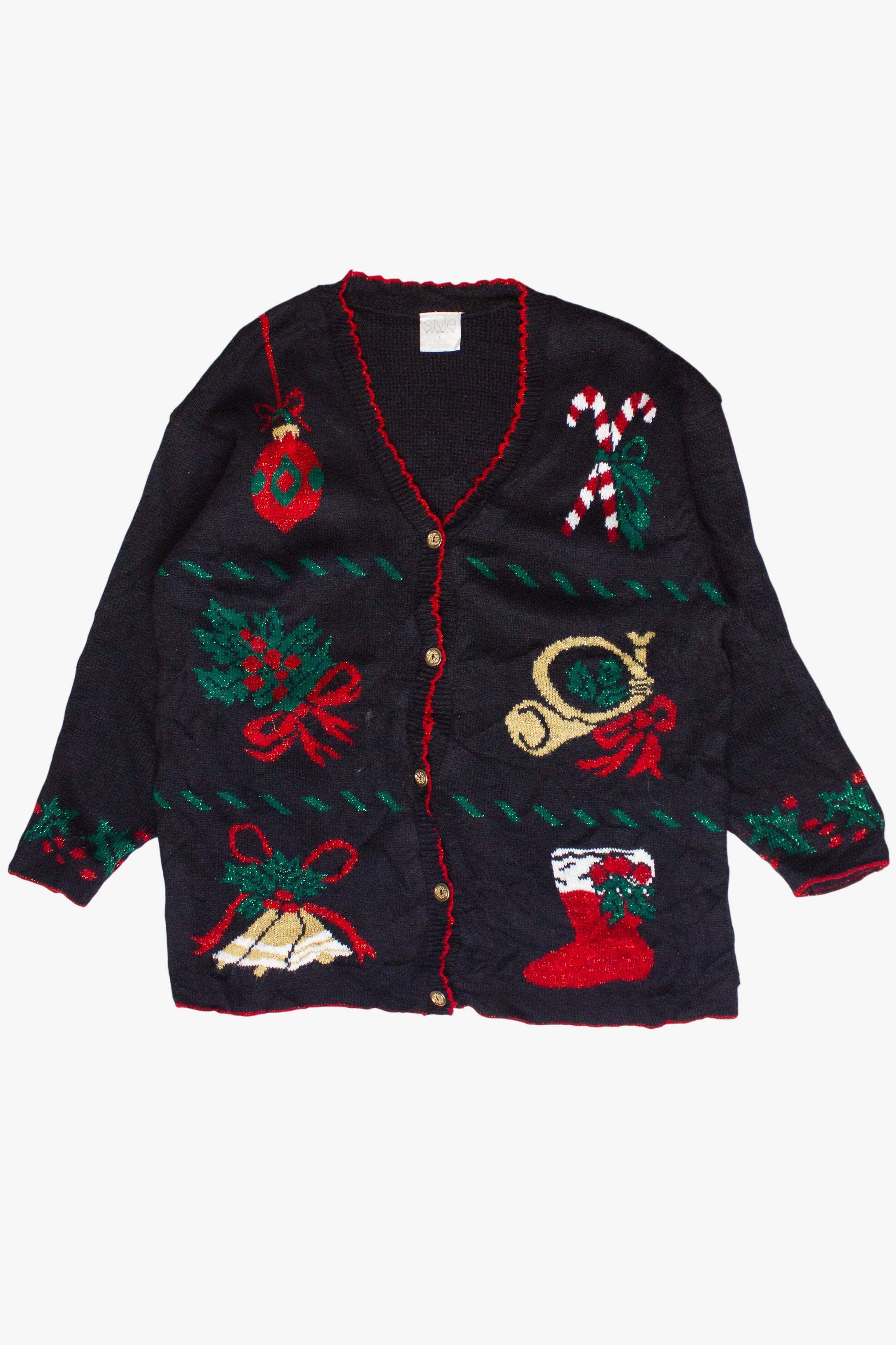 Vintage Christmas Decorations Style Studio Ugly Christmas Sweater (1990s)