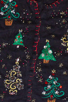 Vintage Beaded Bedazzled Christmas Trees Ugly Christmas Sweater (2000s)