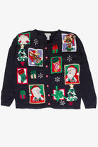 Vintage Santa Reindeer Patches Yarnworks Ugly Christmas Sweater (1990s)