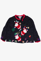 Vintage Tiara International Happy Santas Ugly Christmas Sweater (2004)