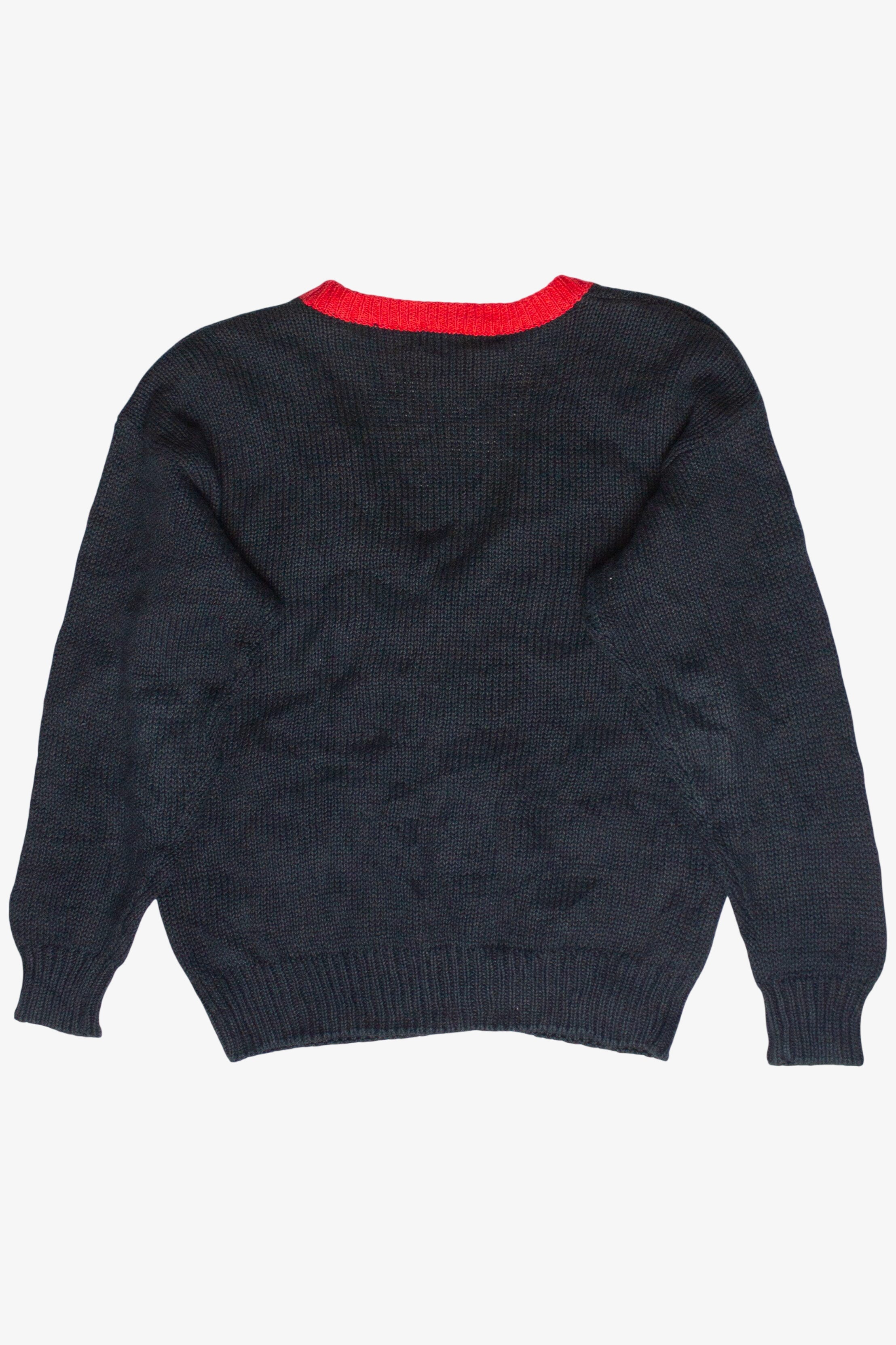 Vintage Work in Progress Holiday Patches Knit Ugly Christmas Sweater (1990s)